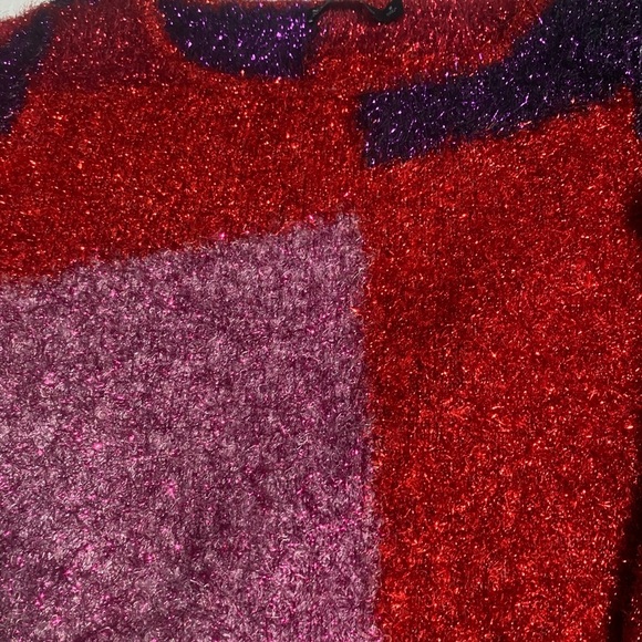 New York & Company Red and Pink Crew Neck Sweater - Picture 3 of 9